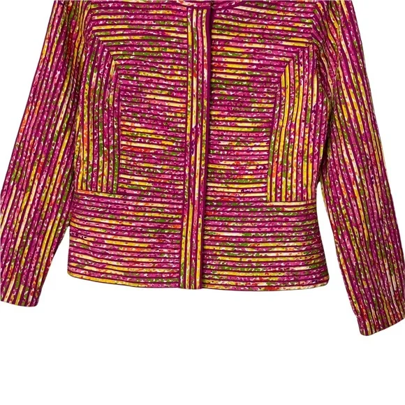 Chico's Multicolored Layered Textured Jacket Blazer - Picture 2 of 7